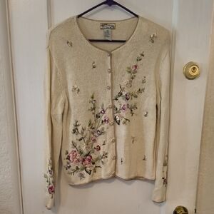 Heirloom Collectibles | Elegant Floral Embroidered Cardigan